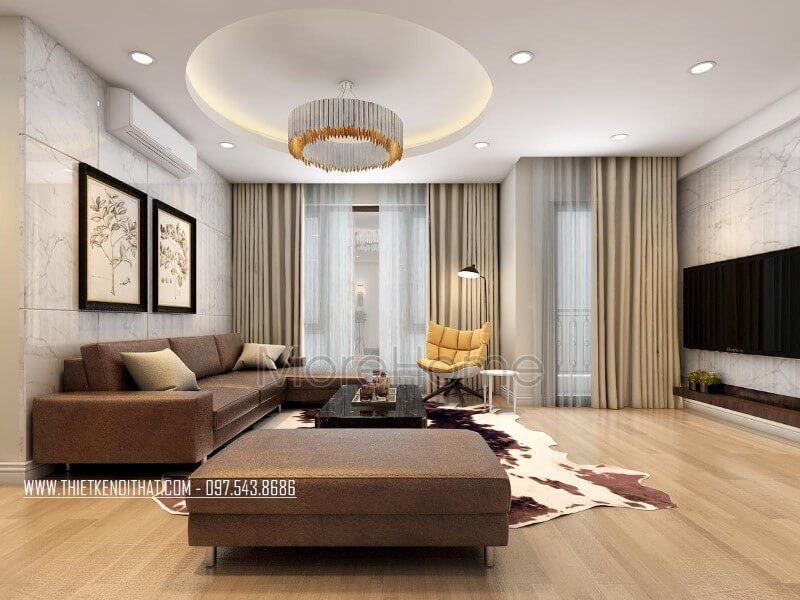 Thiết kế nội thất hiện đại cho chung cư Mipec Long Biên.